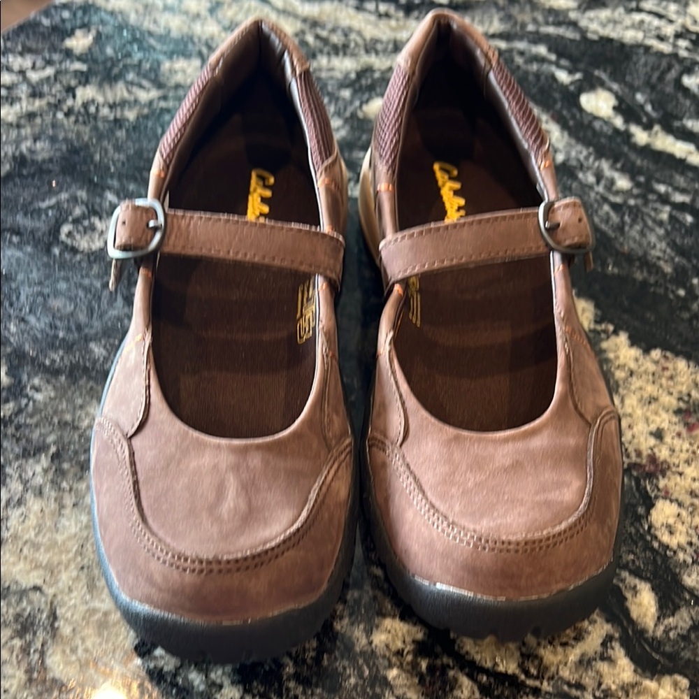 Cabela's Brown Suede Flats with Mary Jane Strap Sz 8